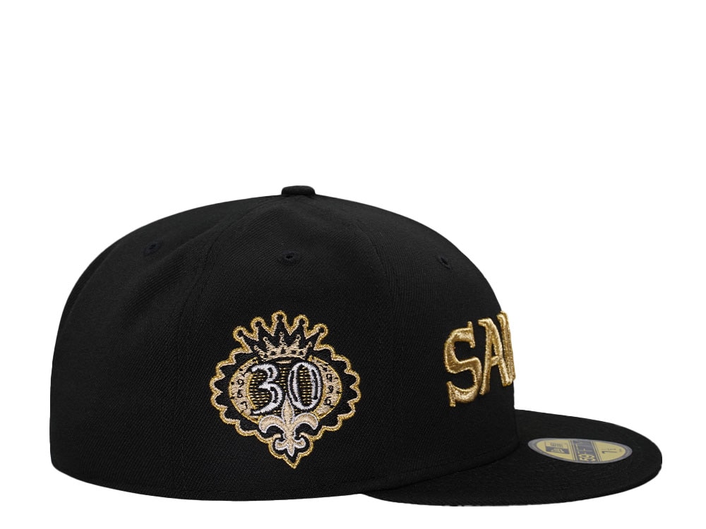 New Era New Orleans Saints 30th Anniversary Black Prime Edition 59Fiftys Fitted Gorra