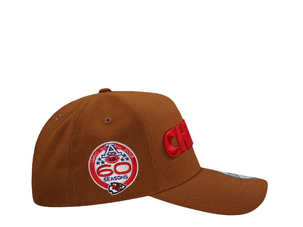 New Era Kansas City Chiefs 60th Anniversary Bourbon Prime Edition 9Forty A Frame Snapback Gorra