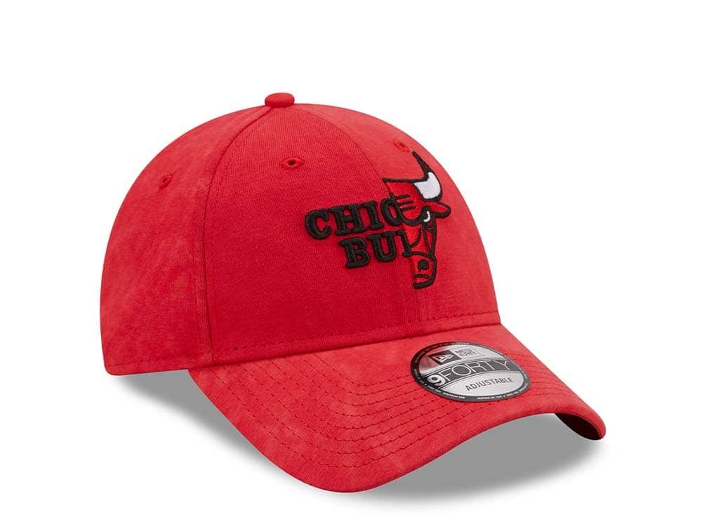 New Era Chicago Bulls Washed Pack Red Adjustable 9Forty Strapback Gorra