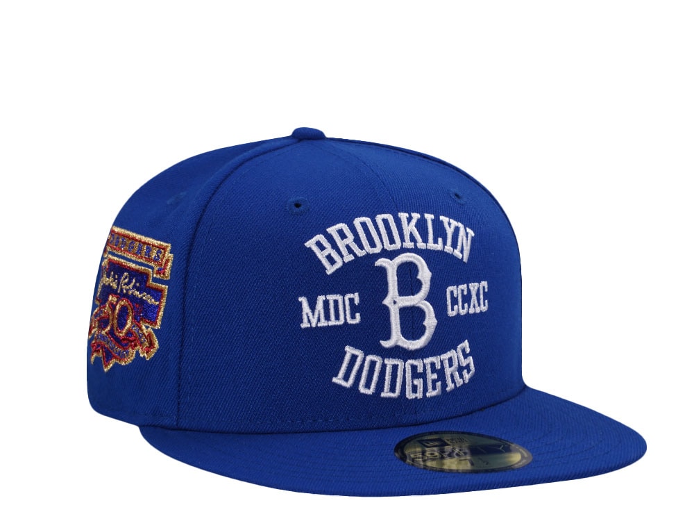 New Era Brooklyn Dodgers 50th Anniversary Jackie Robinson Royal Blue Prime Edition 59Fifty Fitted Gorra