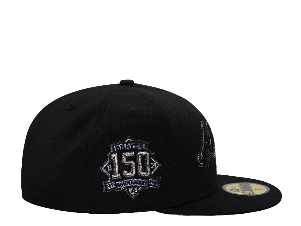 New Era Atlanta Braves 150th Anniversary Black Prime Edition 59Fifty Fitted Gorra