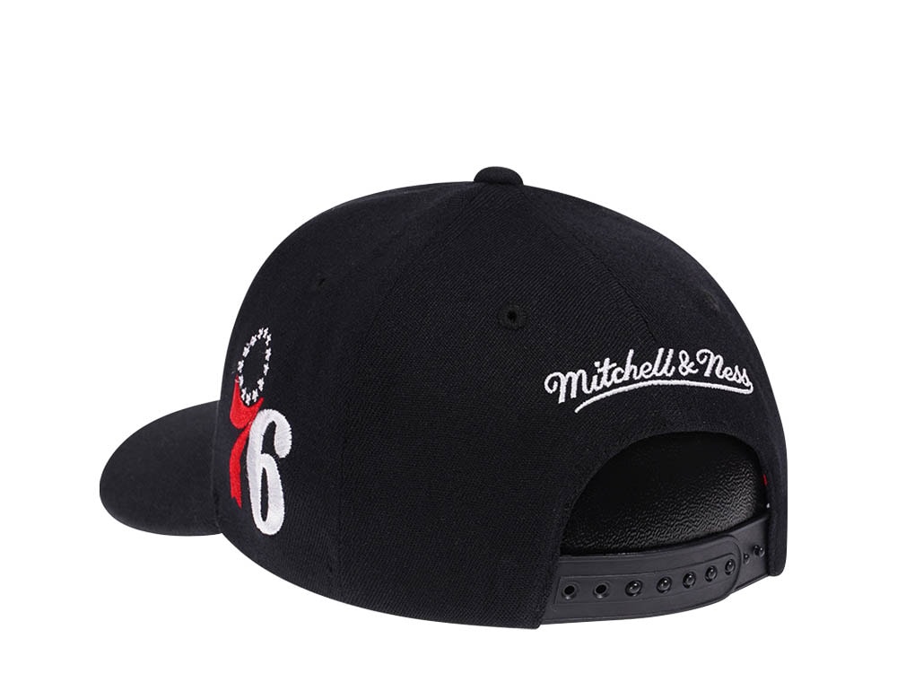 Mitchell & Ness Philadelphia 76Ers Team Ground Red Line Solid Flex Snapback Gorra