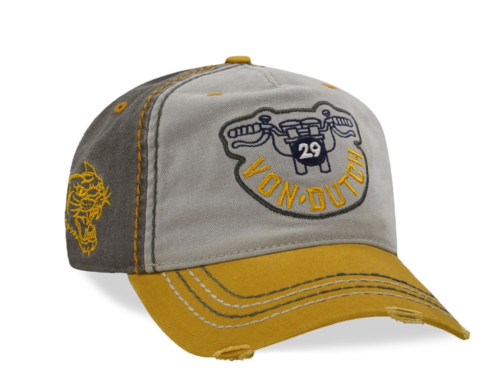 Von Dutch Distressed Retro Gray Two Tone Edition Strapback Gorra