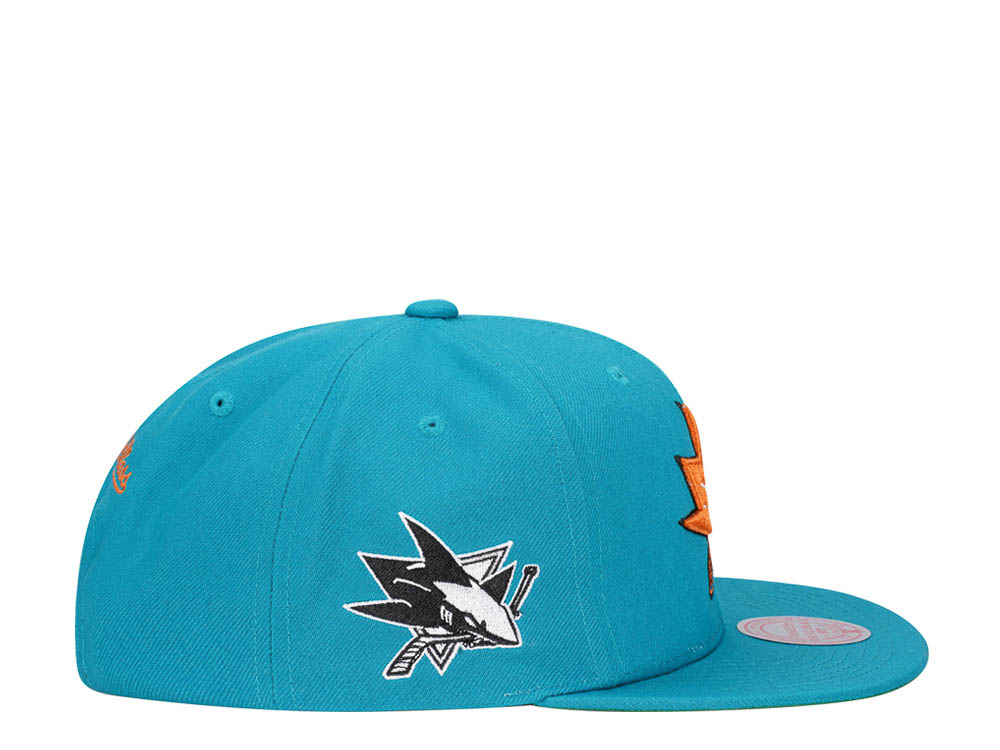 Mitchell & Ness San Jose Sharks Alternate Flip Vintage Snapback Gorra