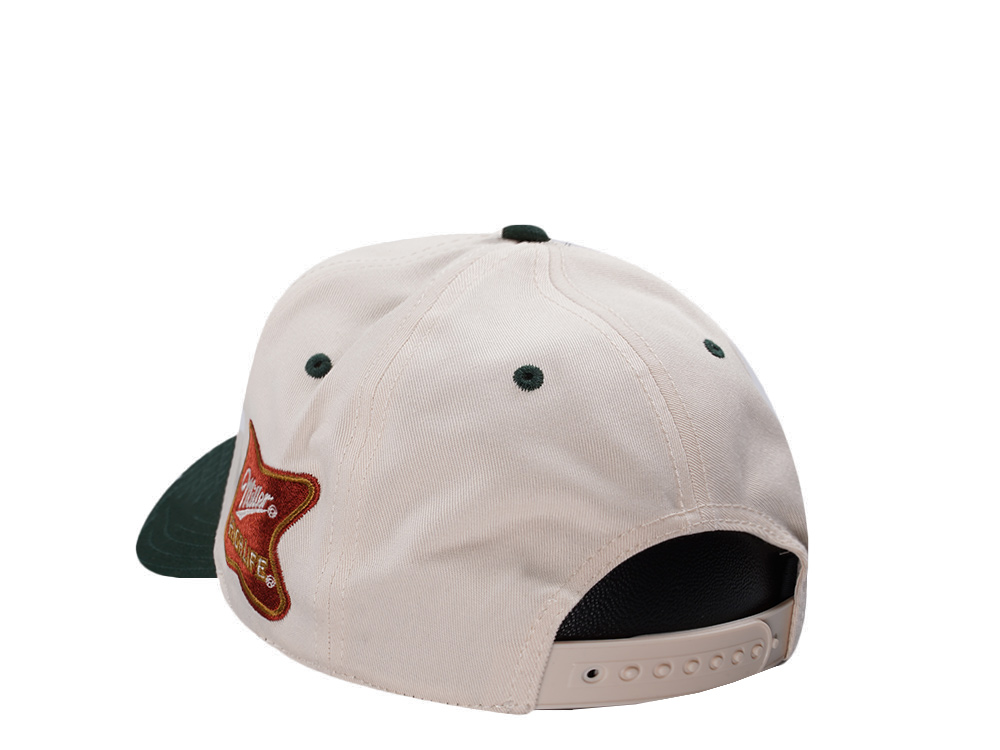 American Needle Miller High Life Ivory Roscoe Edition Snapback Gorra