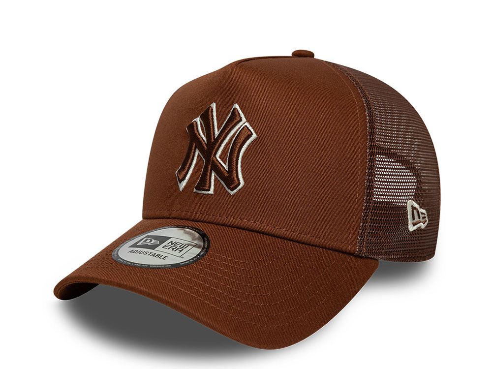 New Era New York Yankees Outline Brown Prime Edition 9Forty A Frame Trucker Snapback Gorra