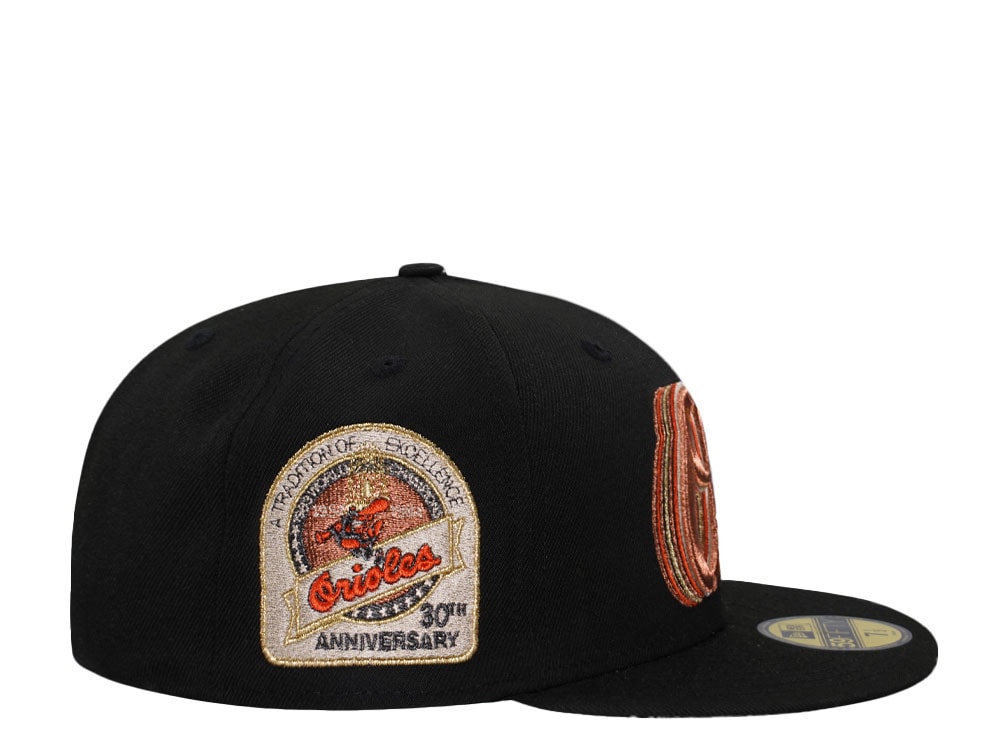 New Era Baltimore Orioles 30th Anniversary Cascading Black Edition 59Fifty Fitted Gorra