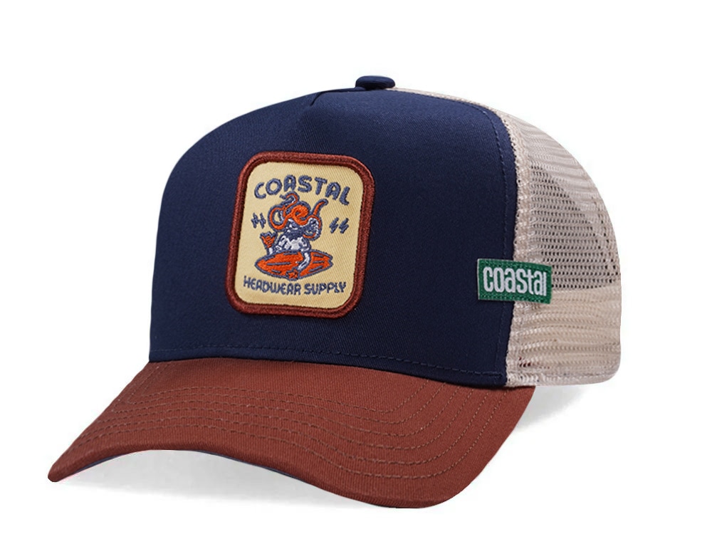 Djinns HFT Headwear Supply Navy Coastal Edition Trucker Snapback Gorra