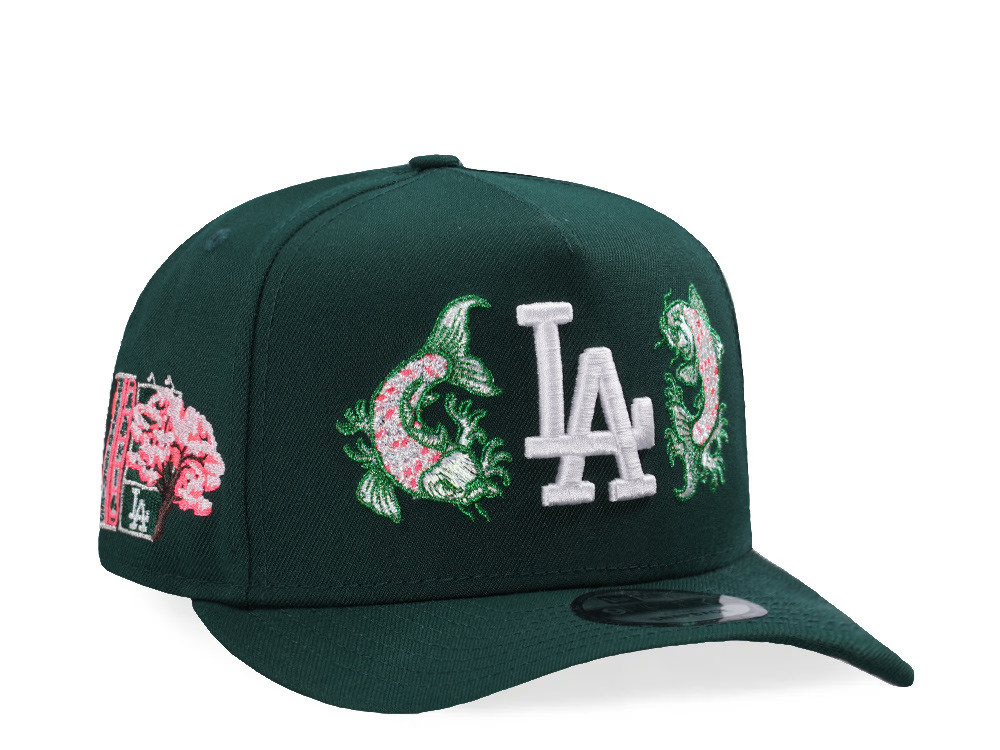 New Era Los Angeles Dodgers Tokyo Series Koi Dark Green Prime Edition 9Fifty A Frame Snapback Gorra