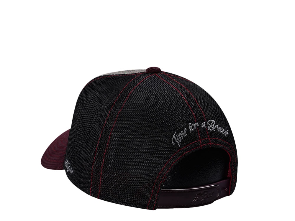 Hatfield Chocolate Beaver Burgundy Gray Trucker Snapback Gorra