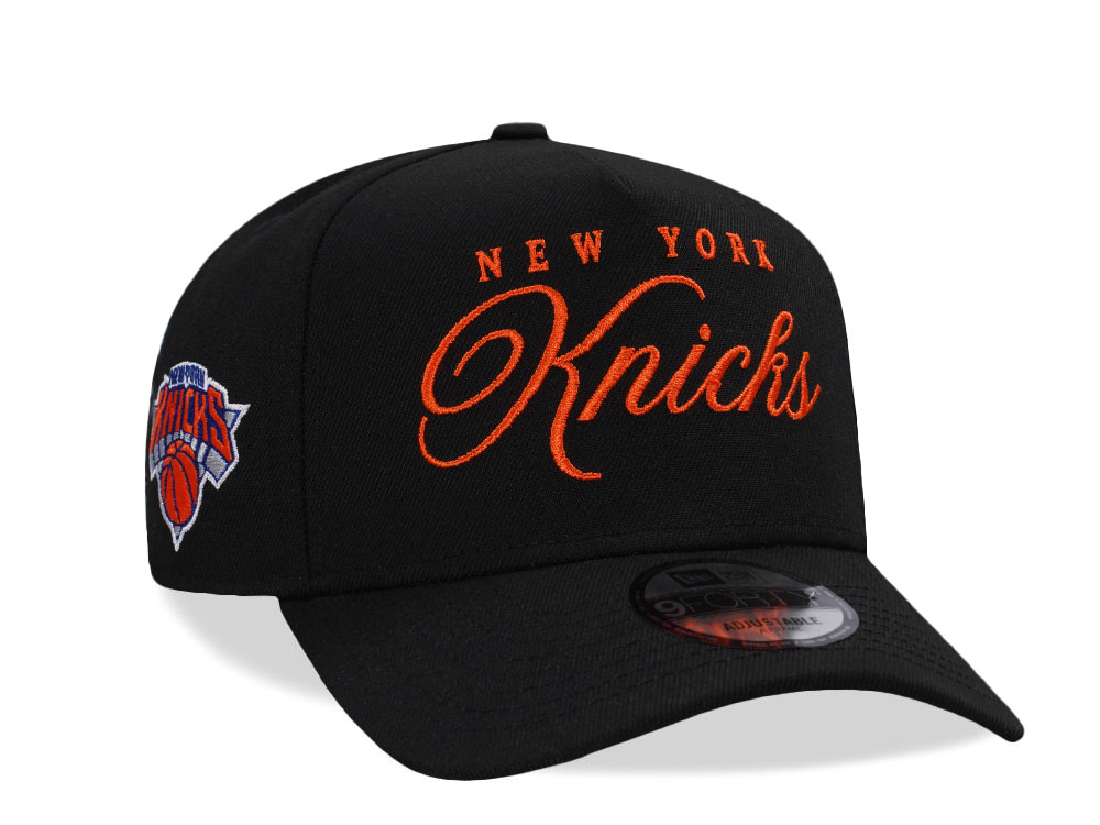 New Era New York Knicks Classic Script Black Prime Edition 9Forty A Frame Snapback Gorra