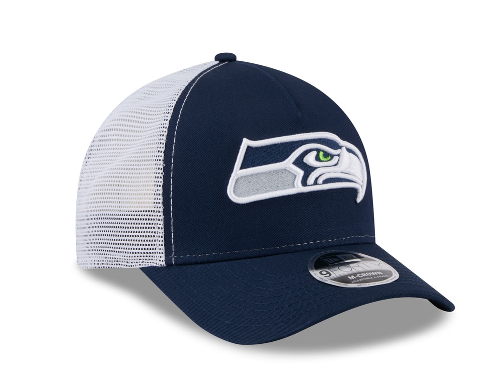 New Era Seattle Seahawks Official Team Color Edition 9Forty M Crown A Frame Trucker Snapback Gorra