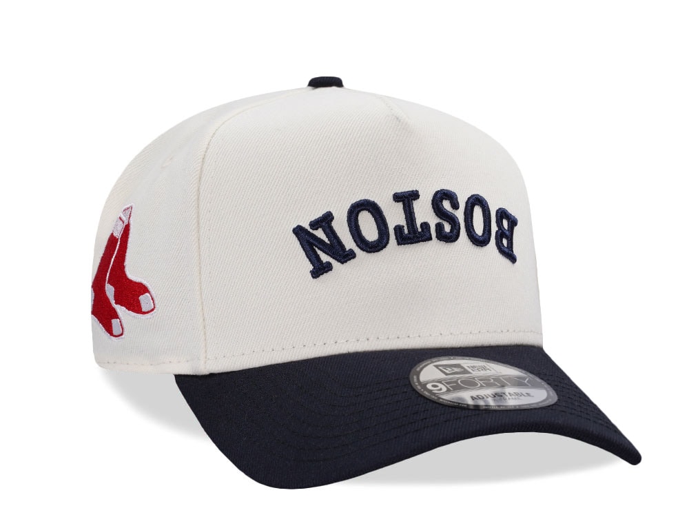 New Era Boston Red Sox Script Chrome Two Tone Edition 9Forty A Frame Snapback Gorra