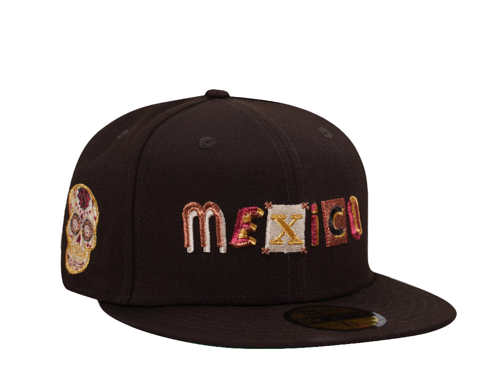 New Era Mexico Script Burnt Wood Edition 59Fifty Fitted Gorra