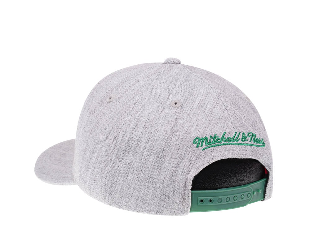 Mitchell & Ness Boston Celtics Heather Gray Red Line Flex Snapback Gorra