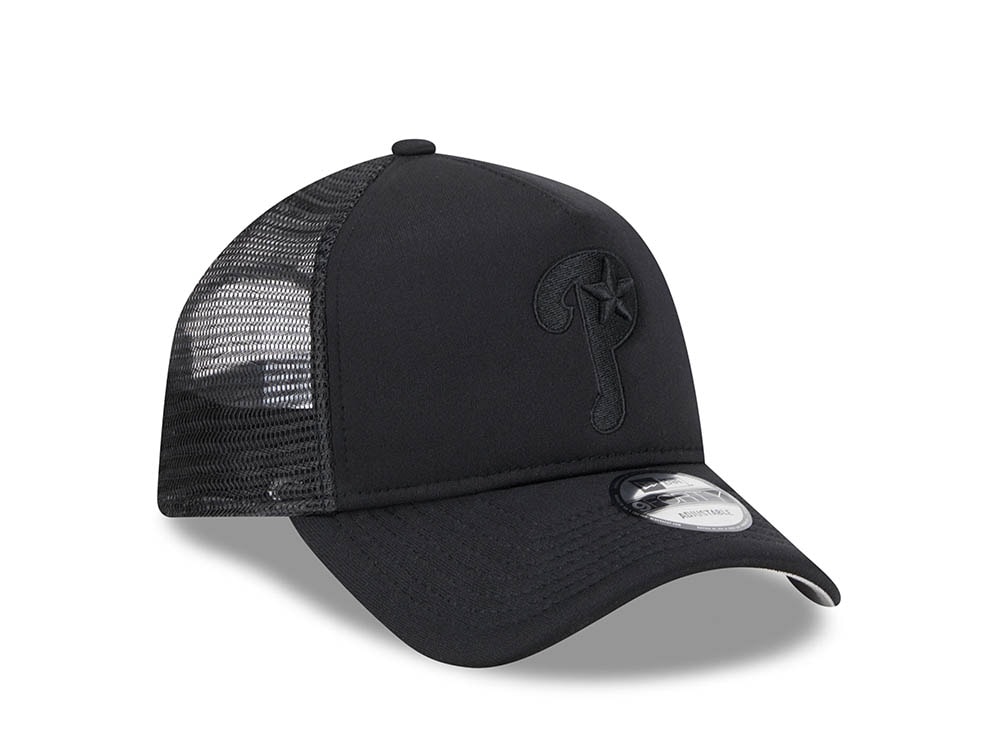 New Era Philadelphia Phillies Black All Day 9Forty A Frame Trucker Snapback Gorra