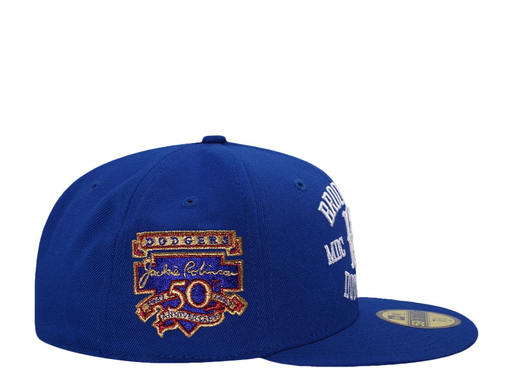 New Era Brooklyn Dodgers 50th Anniversary Jackie Robinson Royal Blue Prime Edition 59Fifty Fitted Gorra