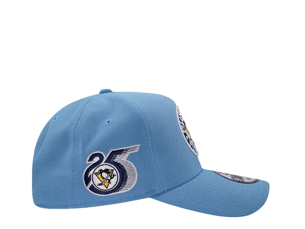 New Era Pittsburgh Penguins 25th Anniversary Sky Blue Prime Edition 9Forty A Frame Snapback Gorra