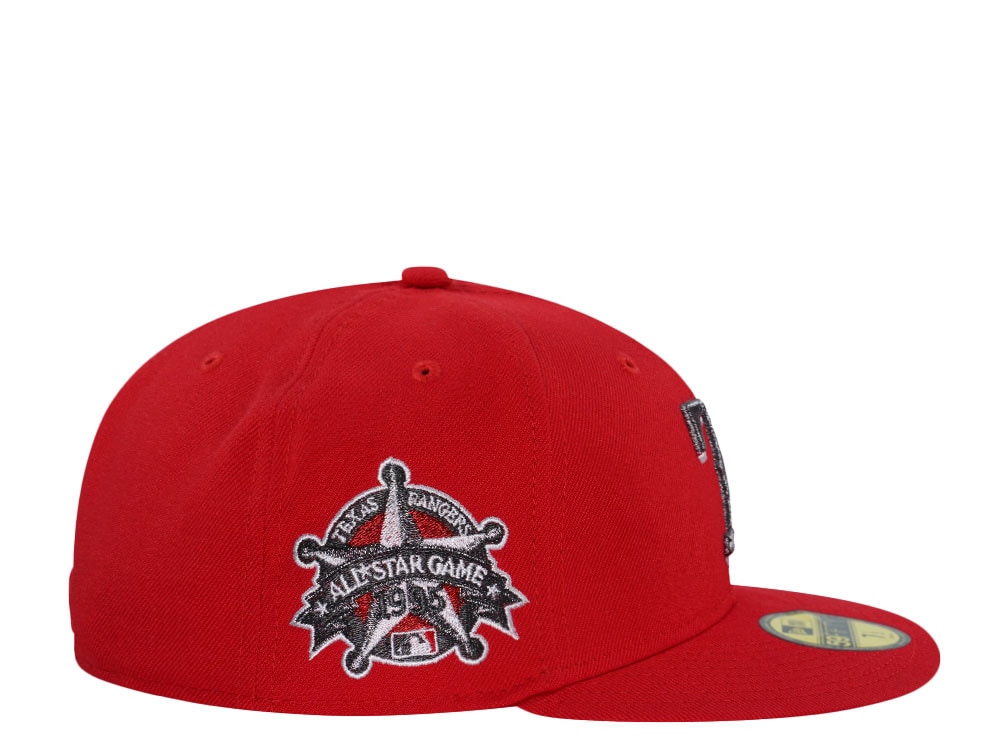 New Era Texas Rangers All Star Game 1995 Liquid Metal Red Edition 59Fifty Fitted Gorra