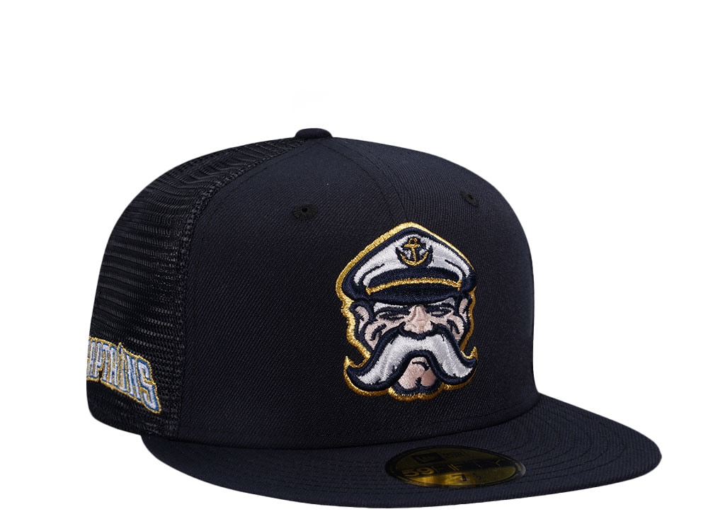 New Era Lake County Captains Navy Gold Trucker Edition 59Fifty Fitted Gorra