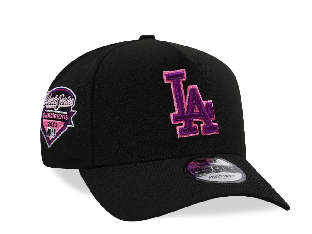 New Era Los Angeles Dodgers World Series 2025 Magenta Black Prime Edition 9Forty A Frame Snapback Gorra
