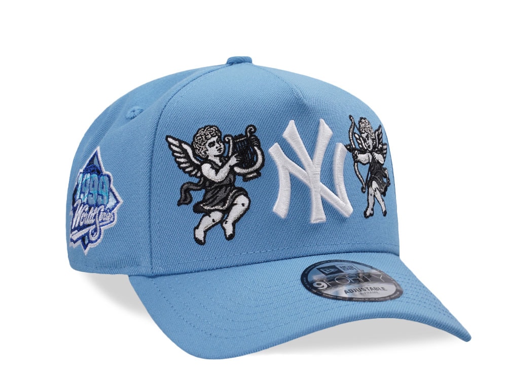 New Era New York Yankees World Series 1999 Cupid Sky Blue Edition 9Forty A Frame Snapback Gorra