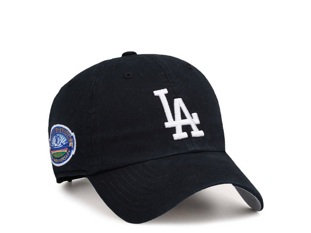47Brand Los Angeles Dodgers Cooperstown Black Clean Up Strapback Gorra