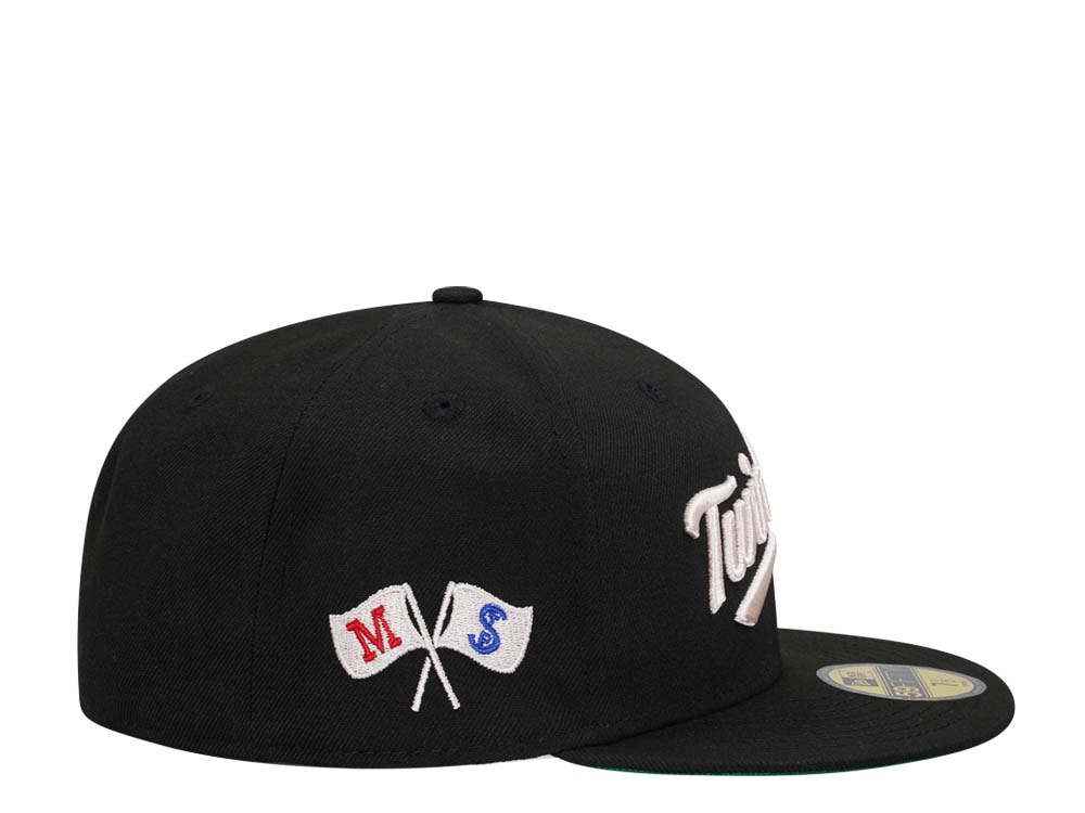 New Era Minnesota Twins Black Throwback Edition 59Fifty Fitted Gorra