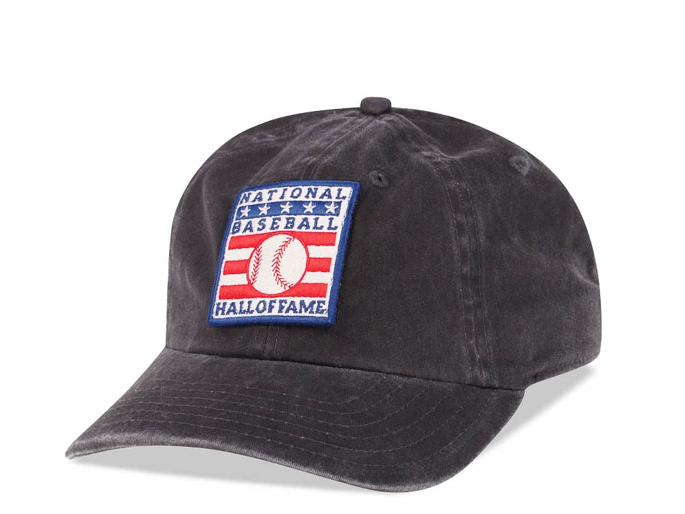 American Needle National Baseball Hall of Fame Black Vintage Casual Strapback Gorra
