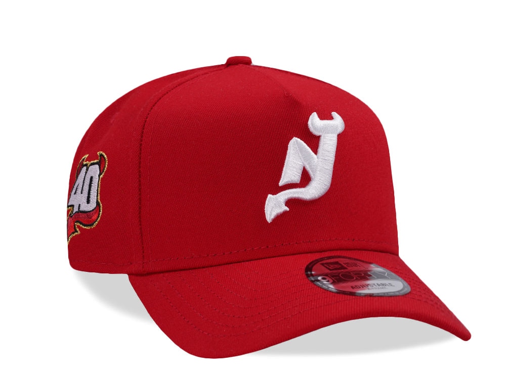 New Era New Jersey Devils 40th Anniversary Red Prime Edition 9Forty A Frame Snapback Gorra