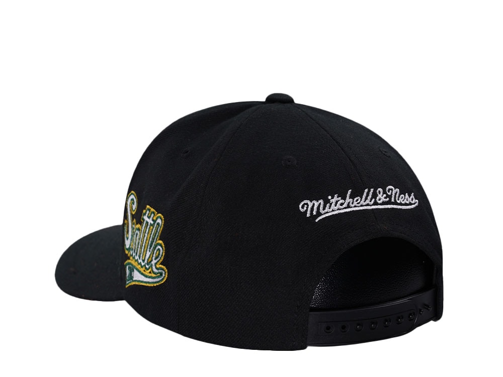 Mitchell & Ness Seattle Supersonics Hardwood Classic Pro Crown Fit Black Snapback Gorra