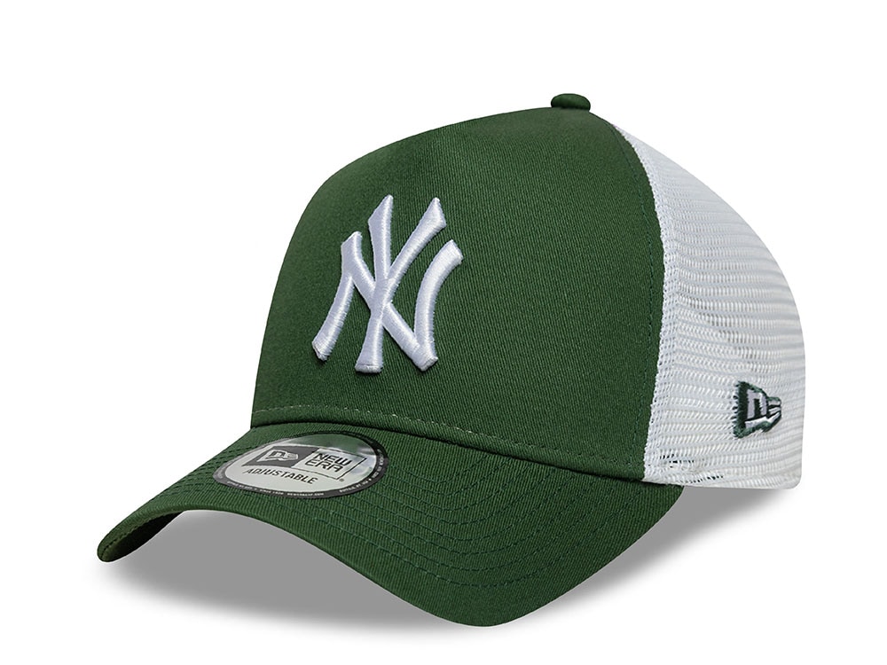 New Era New York Yankees League Essential Dark Green Edition 9Forty A Frame Trucker Snapback Gorra