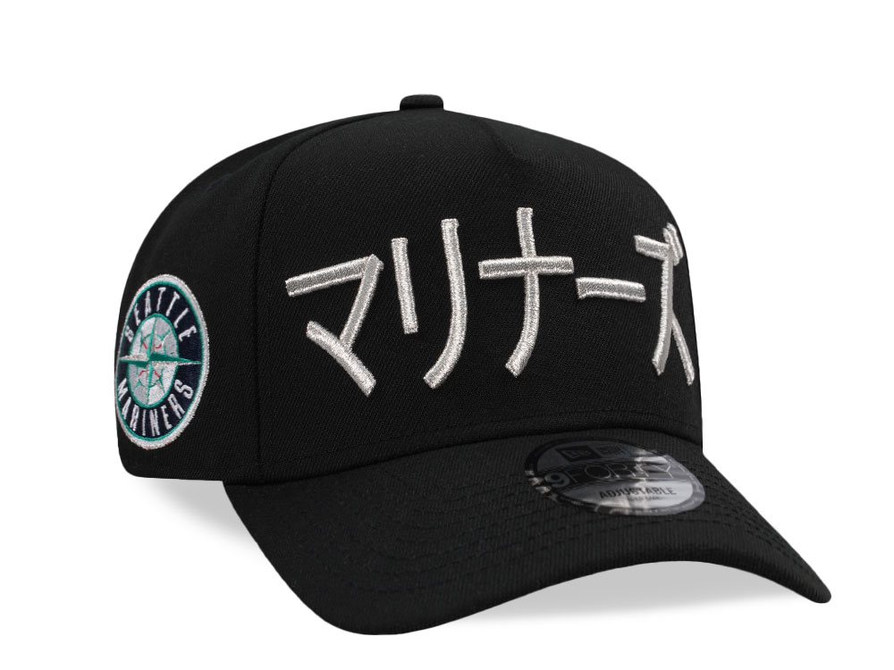 New Era Seattle Mariners Kanji Black Silver Prime Edition 9Forty A Frame Snapback Gorra