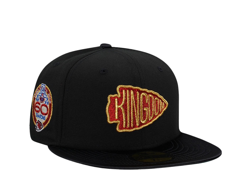 New Era Kansas City Chiefs 60 Seasons Black Satin Brim Prime Edition 59Fifty Fitted Gorra