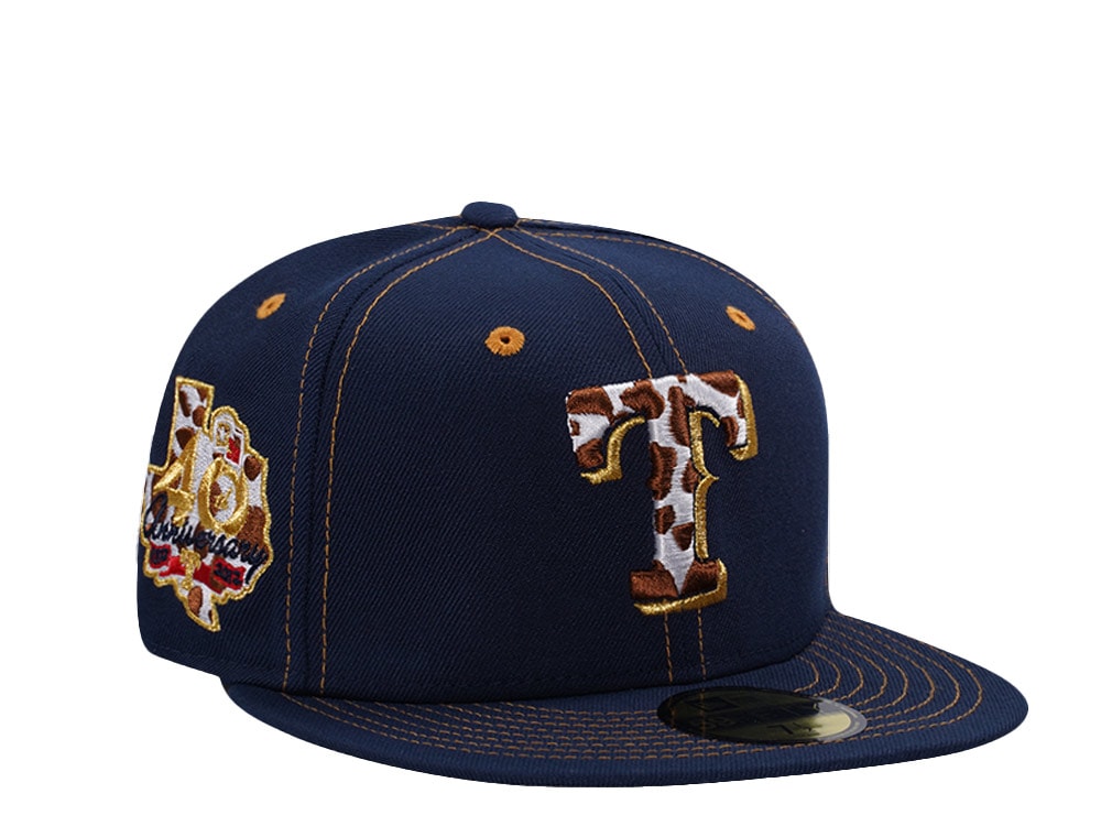 New Era Texas Rangers 40th Anniversary Ocean Blue Prime Edition 59Fifty Fitted Gorra