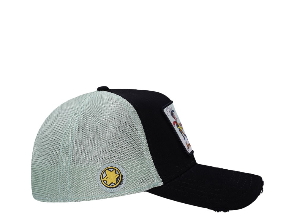 Capslab Lucky Luke Shadow Distressed Black Trucker Snapback Gorra