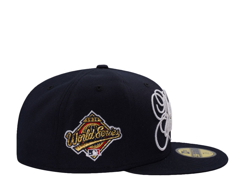 New Era New York Yankees Cooperstown World Series 1996 Script Navy Edition 59Fifty Fitted Gorra