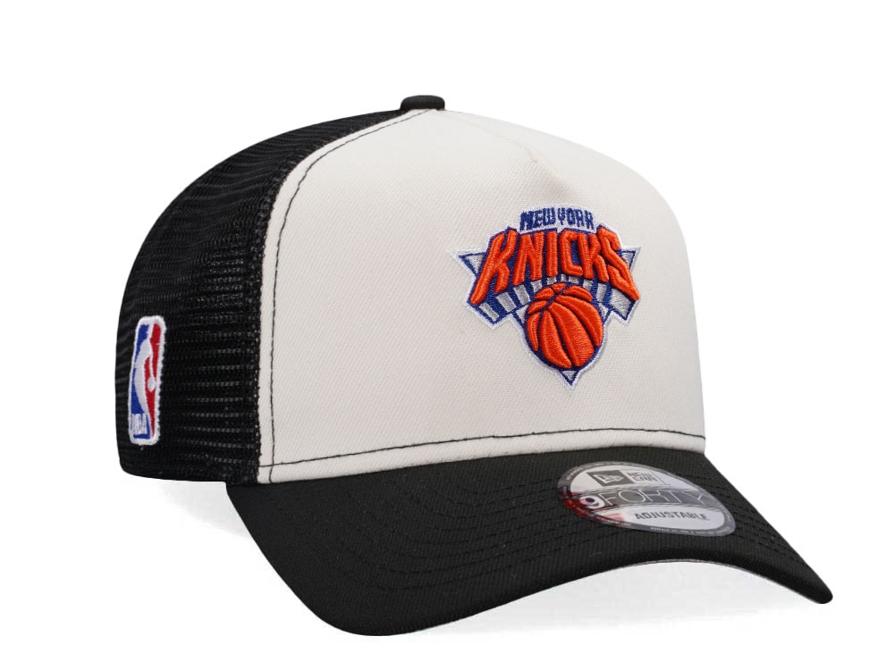 New Era New York Knicks Chrome Black Edition Trucker 9Forty A Frame Snapback Gorra