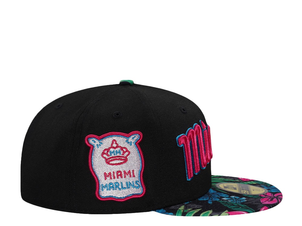 New Era Miami Marlins Floral Summer Two Tone Edition 59Fifty Fitted Gorra