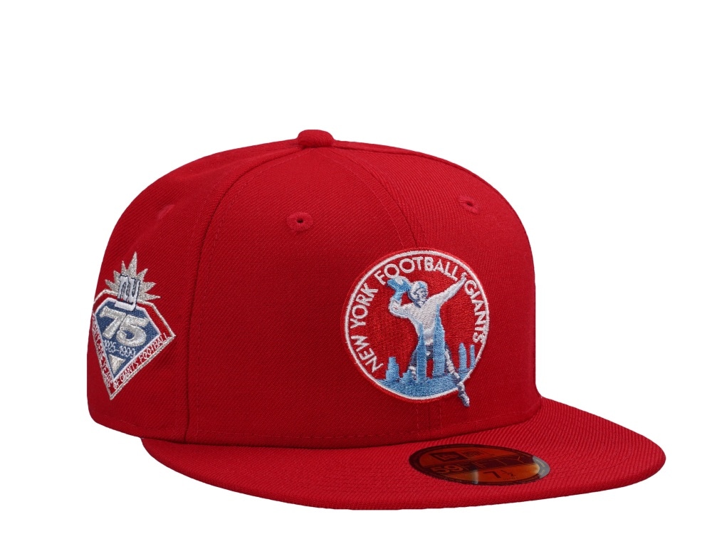 New Era New York Giants 75th Anniversary Wool Scarlet Throwback Edition 59Fifty Fitted Gorra