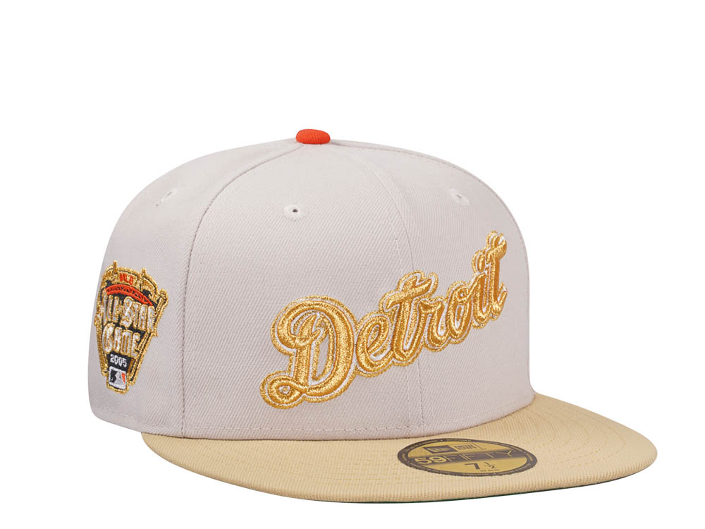 New Era Detroit Tigers All Star Game 2005 Stone Gold Two Tone Edition 59Fifty Fitted Gorra