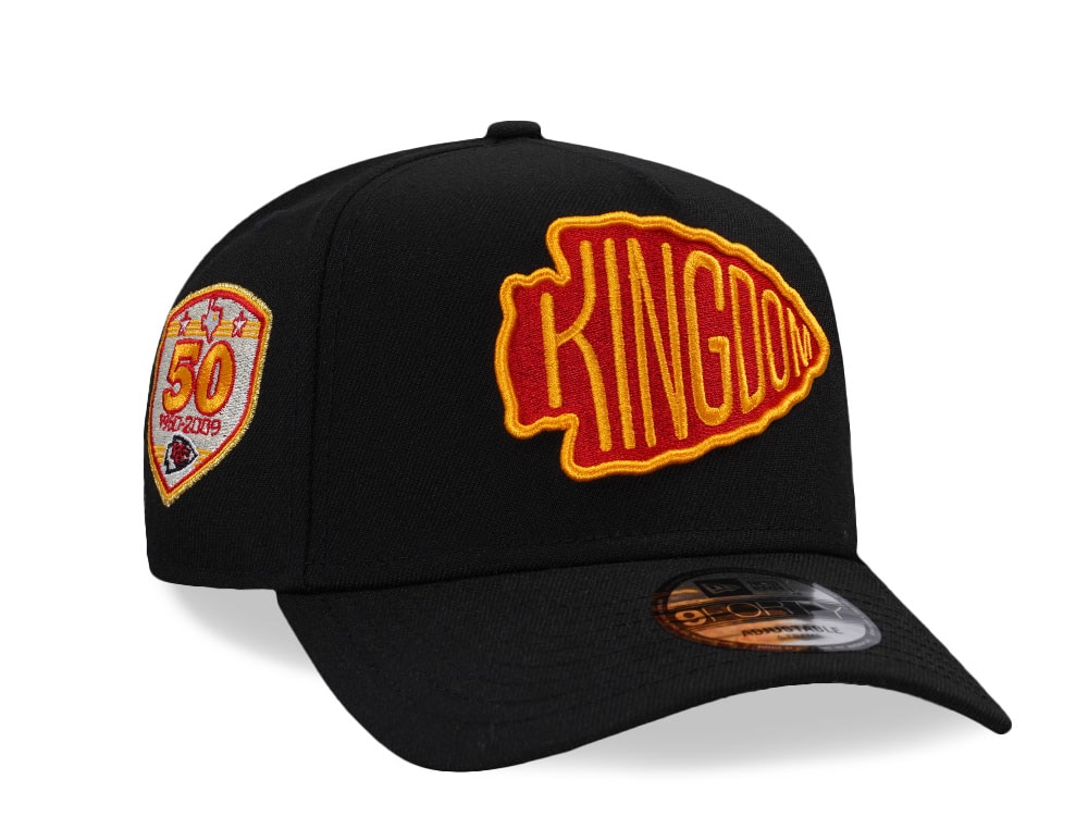 New Era Kansas City Chiefs 50th Anniversary Black Edition 9Forty A Frame Snapback Gorra