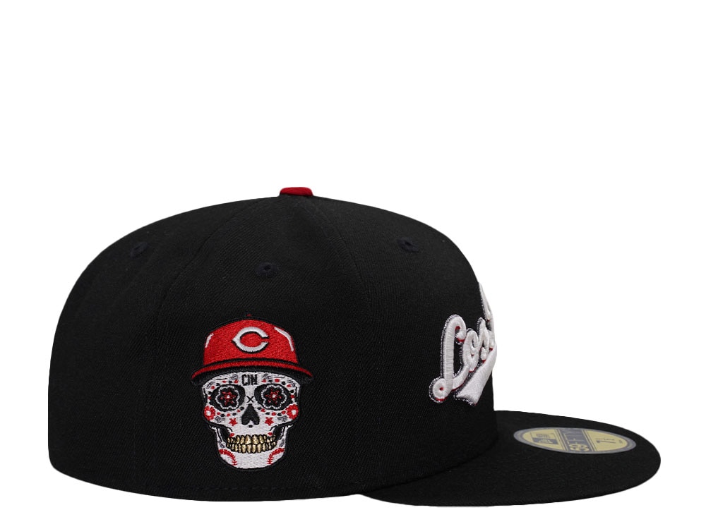 New Era Cincinnati Reds Skull Black Glow Prime Edition 59Fifty Fitted Gorra