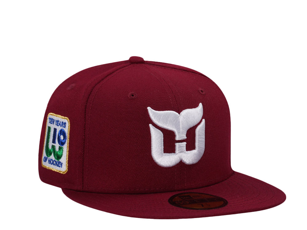 New Era Hartford Whalers 10th Anniversary Smooth Red Throwback Edition 59Fifty Fitted Gorra