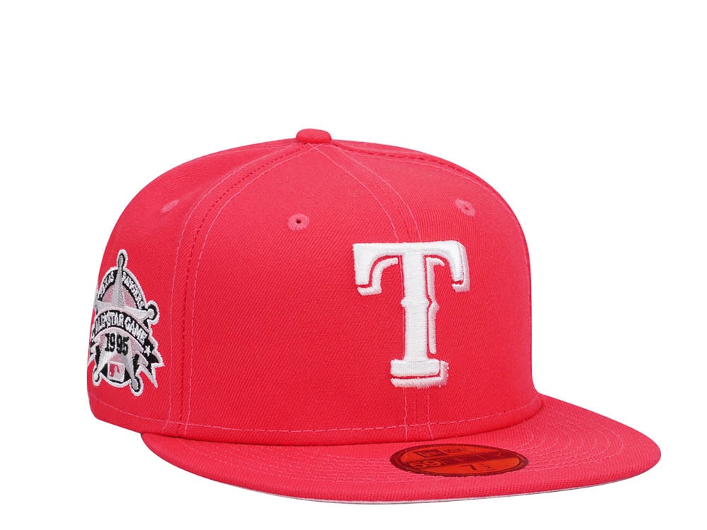 New Era Texas Rangers All Star Game 1995 Lava Pink Edition 59Fifty Fitted Gorra