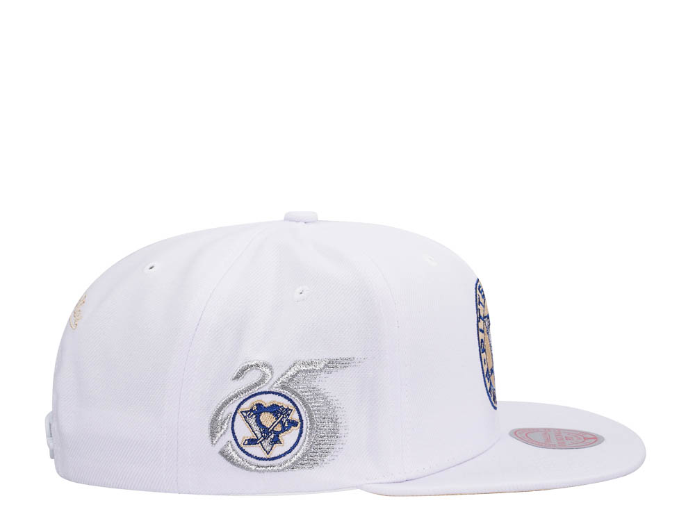 Mitchell & Ness Pittsburgh Penguins 25th Anniversary Winter White Snapback Gorra