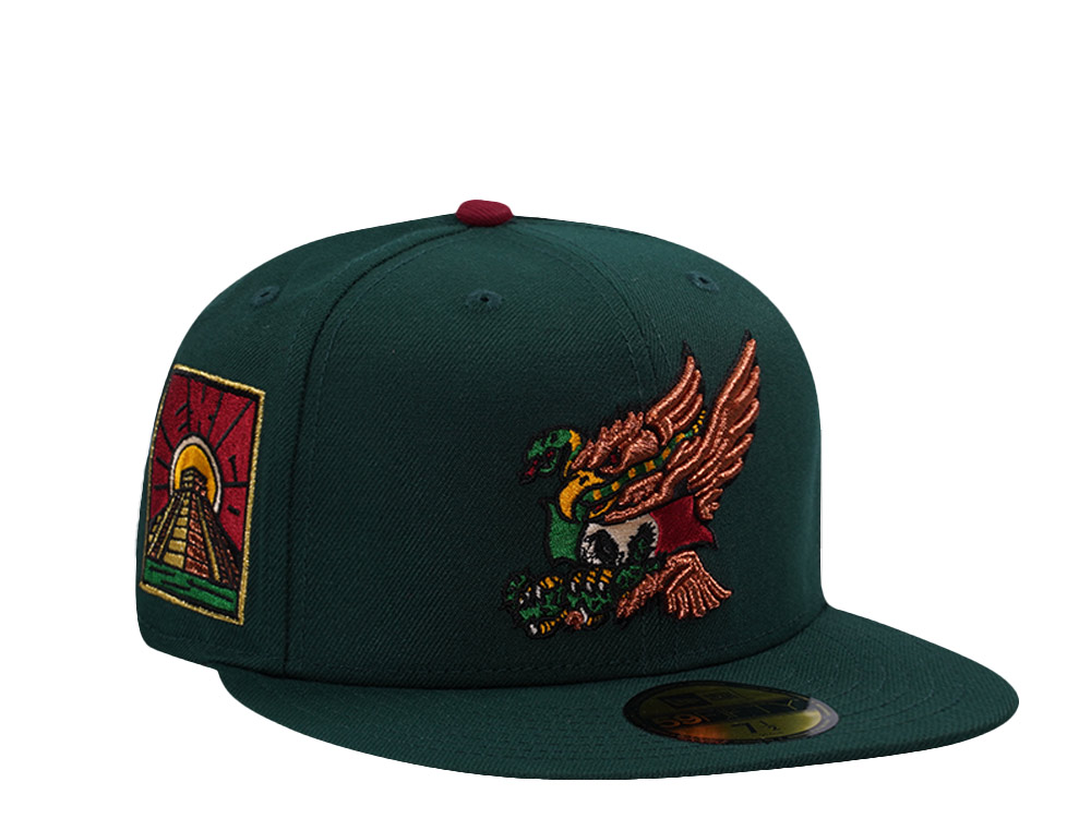 New Era Mexico Eagle Temple Dark Green Prime Edition 59Fifty Fitted Gorra