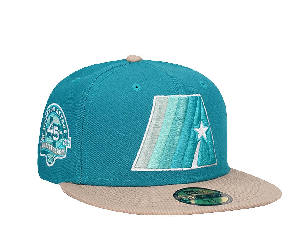 New Era Houston Astros 45th Anniversary Aqua Mint Prime Two Tone Edition 59Fifty Fitted Gorra