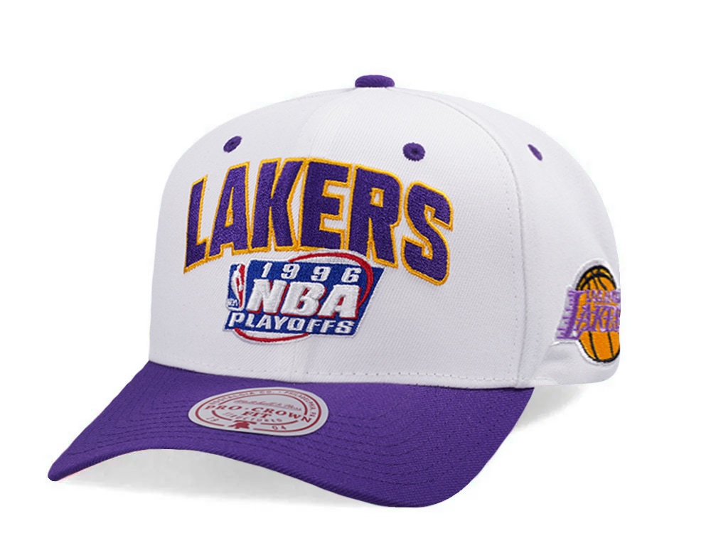 Mitchell & Ness Los Angeles Lakers NBA Playoffs 1996 Chrome Two Tone Editon Pro Crown Fit Snapback Gorra
