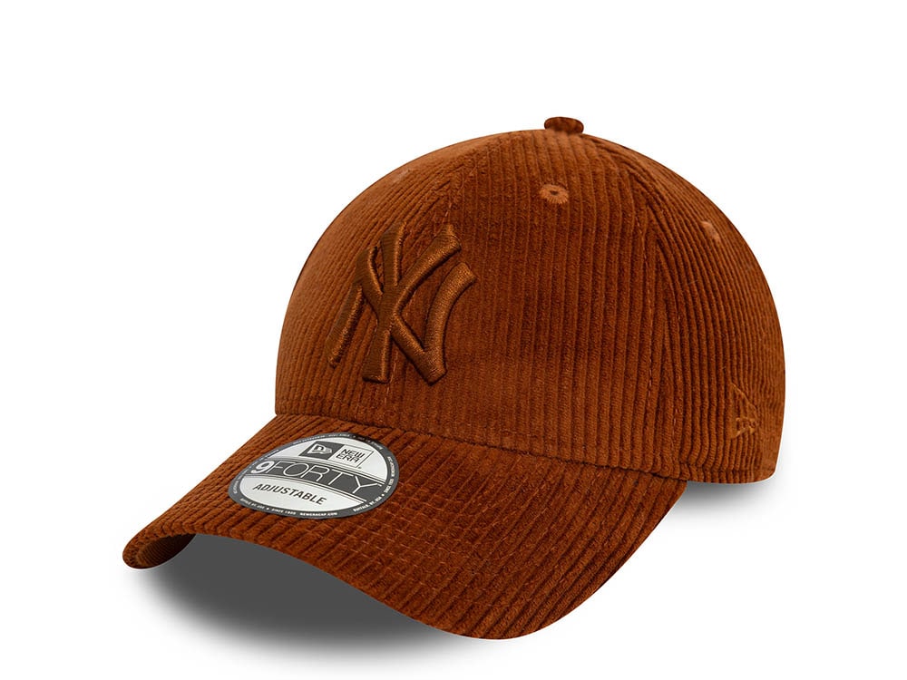 New Era New York Yankees Brown Cord 9Forty Strapback Gorra